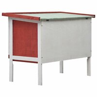 Konijnenhok voor buiten met 1 verdieping hout rood 4