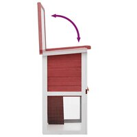 Konijnenhok voor buiten met 1 deur hout rood 6