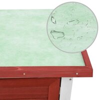 Konijnenhok voor buiten met 1 deur hout rood 7