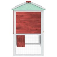 Konijnenhok twee verdiepingen hout rood 5