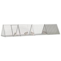 Konijnenhok 403,5x80,5x71 cm gegalvaniseerd staal grijs 2