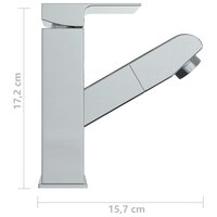 Wastafelkraan met uittrekfunctie 157x172 mm verchroomd  6