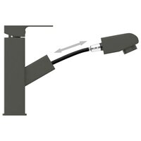 Wastafelkraan met uittrekfunctie 157x172 mm grijs 5