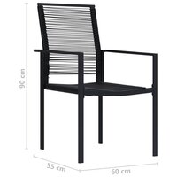 Tuinstoelen 2 st PVC-rattan zwart 8