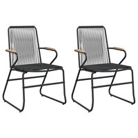 Tuinstoelen 2 st 58x59x85,5 cm PVC-rattan zwart 2