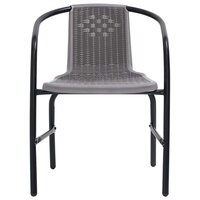 Tuinstoelen 2 st 110 kg kunststof rattan en staal 3