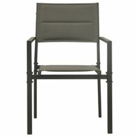 Tuinstoelen 2 st textileen en staal grijs en antracietkleurig 3
