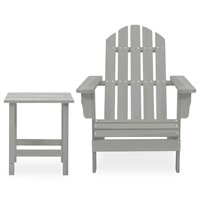 Tuinstoel Adirondack met tafel massief vurenhout grijs 2