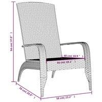 Tuinstoel Adirondack Grijs Poly Rattan 7