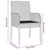 Tuinstoelen 2 st met kussens poly rattan grijs 9