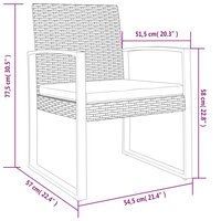 Tuinstoelen 2 st polypropeen rattan zwart 7