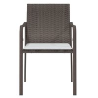 Tuinstoelen 2 st met kussens 56x59x84 cm poly rattan bruin 4