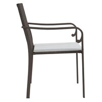 Tuinstoelen 2 st met kussens 56x59x84 cm poly rattan bruin 5
