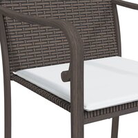 Tuinstoelen 2 st met kussens 56x59x84 cm poly rattan bruin 7
