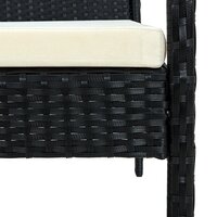 Tuinstoel met kussen poly rattan zwart 6