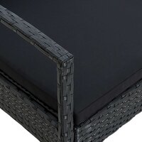 Tuinstoel met kussen poly rattan zwart 6