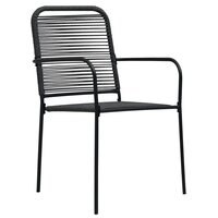Tuinstoelen 2 st katoenen touw en staal zwart 2
