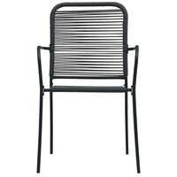 Tuinstoelen 2 st katoenen touw en staal zwart 3