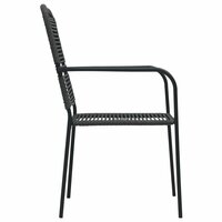 Tuinstoelen 2 st katoenen touw en staal zwart 4