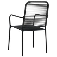 Tuinstoelen 2 st katoenen touw en staal zwart 5