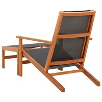 Tuinstoel met voetensteun massief eucalyptushout en textileen 4