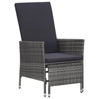 2-delige Loungeset met kussens poly rattan grijs 2