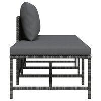 3-delige Loungeset met kussens poly rattan grijs 5