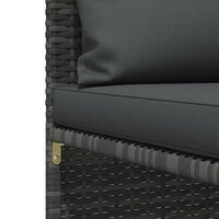 3-delige Loungeset met kussens poly rattan grijs 7