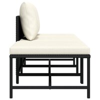 3-delige Loungeset met kussens poly rattan zwart 5