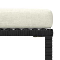 3-delige Loungeset met kussens poly rattan zwart 8