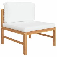 2-delige Loungeset met cr&amp;egrave;mekleurige kussens teakhout 2