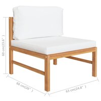 2-delige Loungeset met cr&amp;egrave;mekleurige kussens teakhout 6