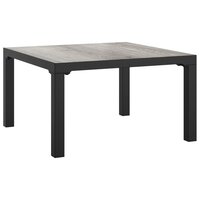 4-delige Loungeset poly rattan zwart en grijs 8