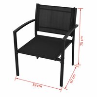 4-delige Loungeset textileen zwart  6