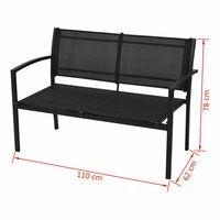 4-delige Loungeset textileen zwart  7
