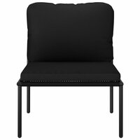 3-delige Loungeset met kussens PVC zwart  8