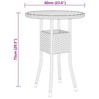 3-delige Tuinset poly rattan zwart 7