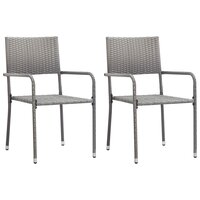 3-delige Tuinset poly rattan antracietkleurig en grijs 3