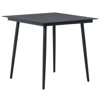 3-delige Tuinset PVC-rattan zwart 3