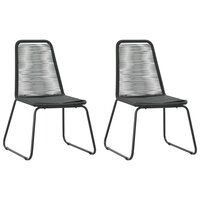 3-delige Tuinset PVC-rattan zwart 4