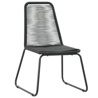 3-delige Tuinset PVC-rattan zwart 5