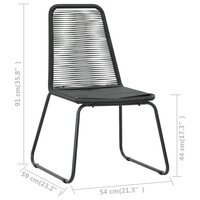 3-delige Tuinset PVC-rattan zwart 8