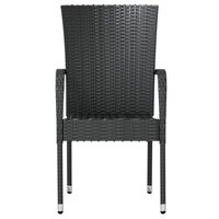 3-delige Tuinset poly rattan zwart 4