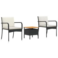 Tuinset Zwart poly rattan 2