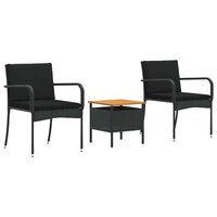 Tuinset Zwart poly rattan 2