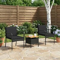 Tuinset Zwart poly rattan 3
