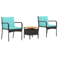 Tuinset Zwart poly rattan 2