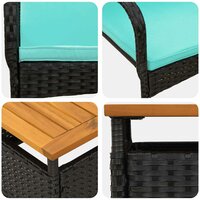Tuinset Zwart poly rattan 6