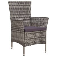 5-delige Tuinset met kussens poly rattan grijs 3