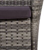 5-delige Tuinset met kussens poly rattan grijs 5